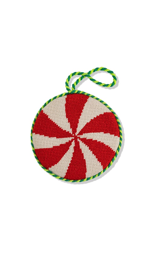 Furbish Studio Peppermint Needlepoint Icon Ornament In Animal Print