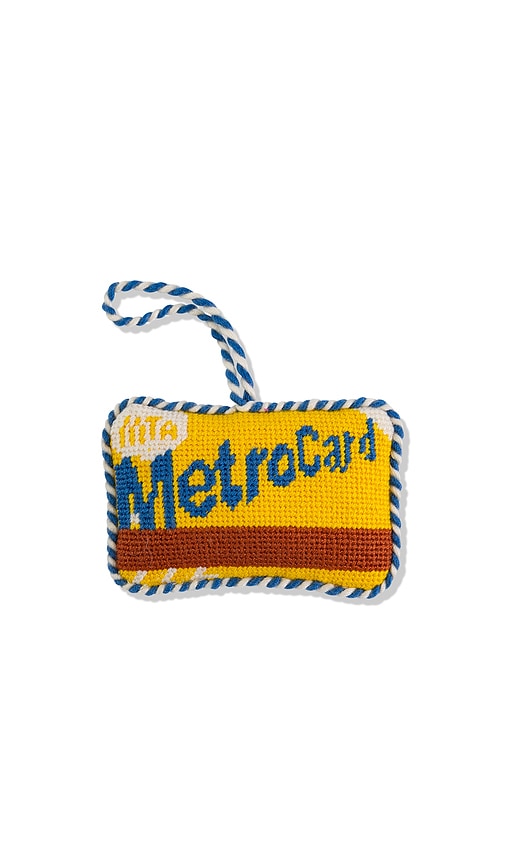 Furbish Studio Metro Card Needlepoint Icon Ornament In Animal Print