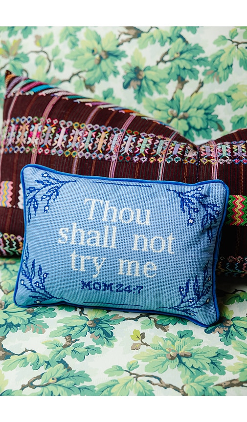  Furbish Studio Cojín De Bordado Needlepoint “try Me” Try Me Needlepoint Pillow En Color Bebe Azul Talla All . 