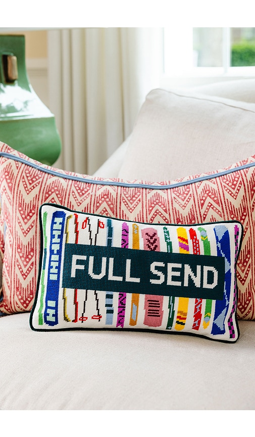  Furbish Studio Cojín De Bordado Needlepoint “full Send” Full Send Needlepoint Pillow En Color Black,pink Talla All . 