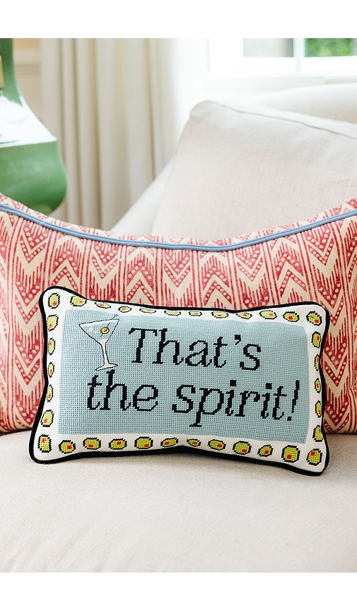  Furbish Studio That's The Spirit Needlepoint Pillow In Blue,black. 
