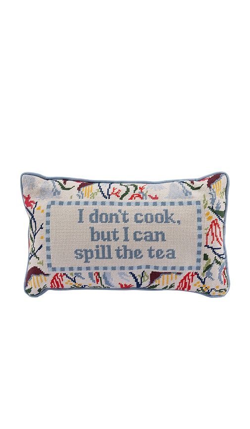 Furbish Studio Spill The Tea Needlepoint Pillow | Thumbnail 4