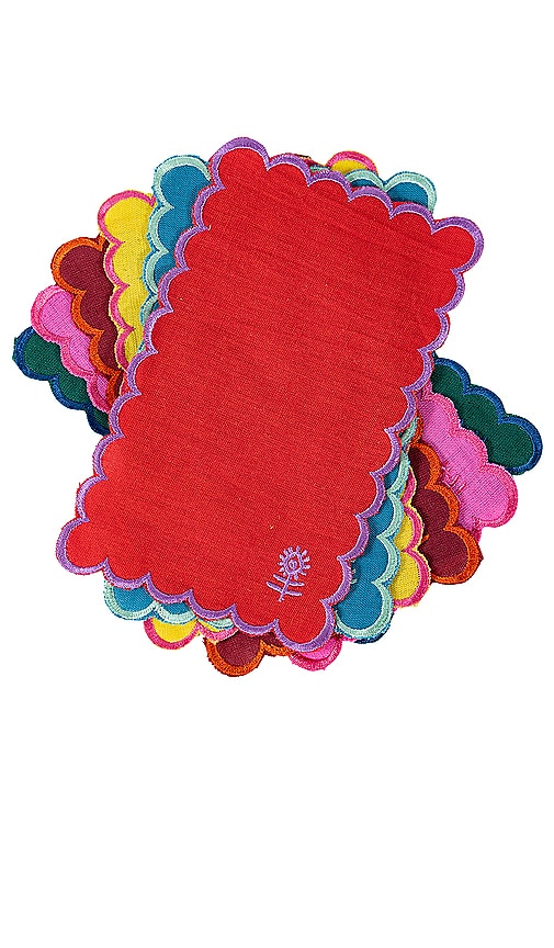 RAINBOW ICON LINEN COCKTAIL NAPKINS 亚麻餐巾