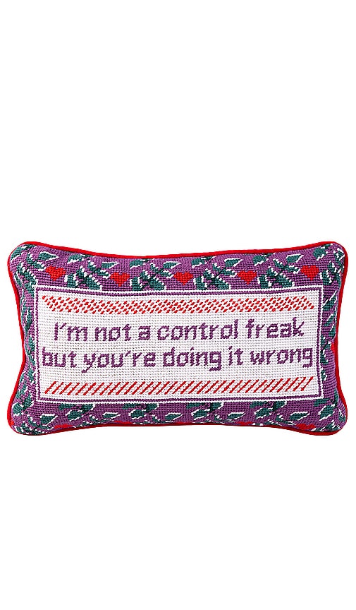 Shop Furbish Studio Control Freak Needlepoint Pillow In N,a