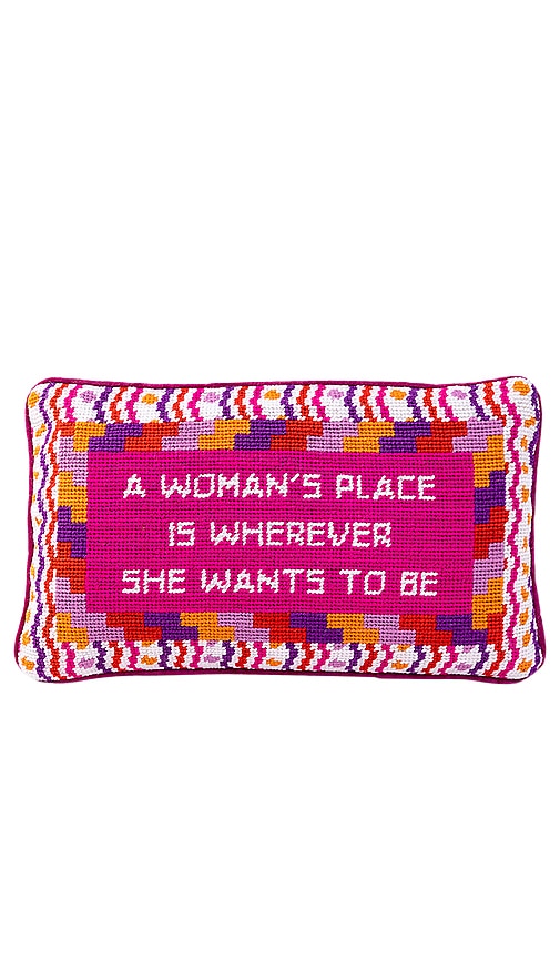 Furbish Studio Wherever She Wants Needlepoint Pillow