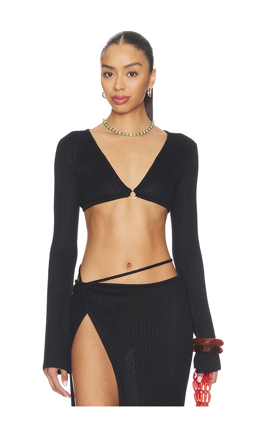 Flook The Label Inga Top in Black. - size L (also in M, S, XS)