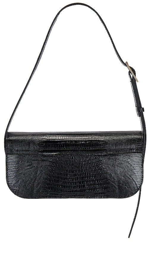 Shop Flattered Lillie Lizard Shoulder Bag In 黑色