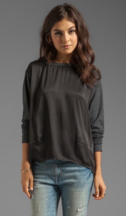 Storm Long Sleeve Contrast Silk Top