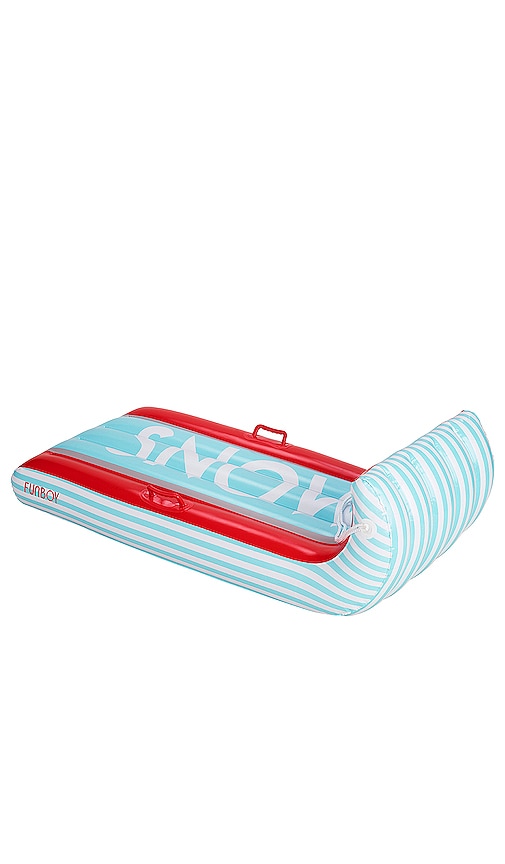 FUNBOY Candy Cane Toboggan Winter Snow Sled in Baby Blue.