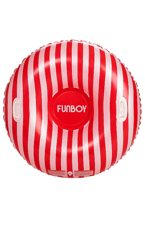 FUNBOY Candy Cane Snow Tube Winter Snow Sled in Red.