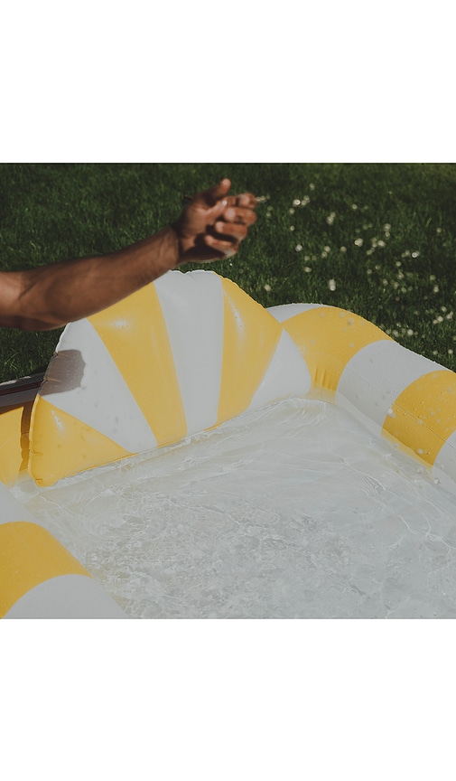 Funboy Yellow Stripe Tanning Pool Lounger In Yellow