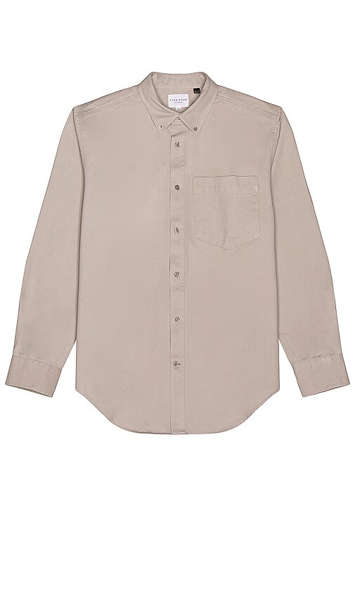 Five Four Meyer Cotton Twill Overshirt in Stone