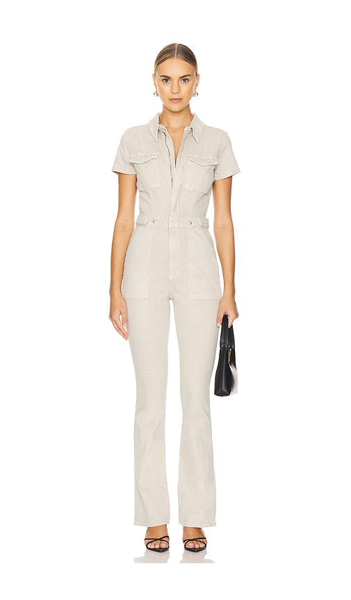 Shop Good American Fit For Success Jumpsuit In Beige