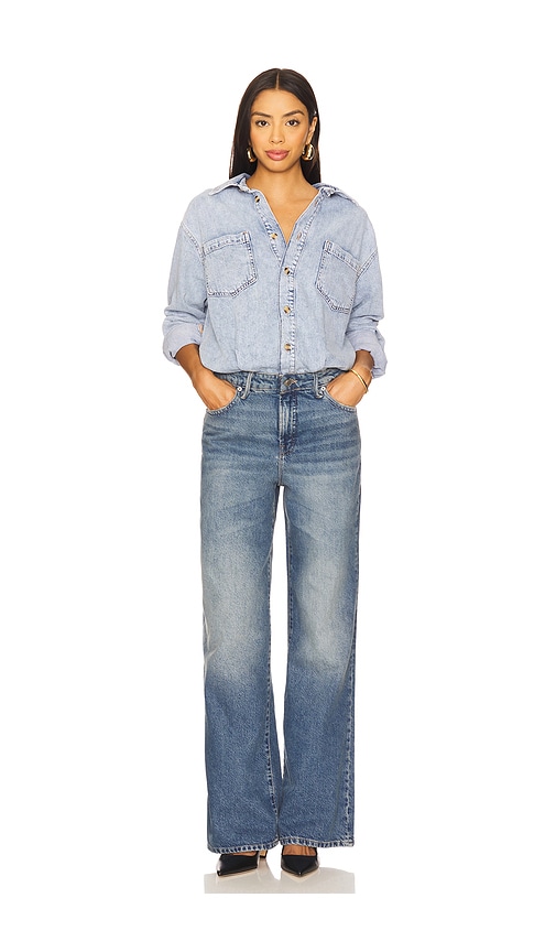 Good American Denim Shirt Jumpsuit