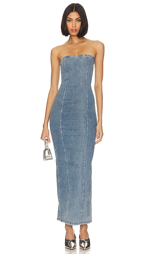 Good American Soft Sculpt Maxi Dress in Indigo556