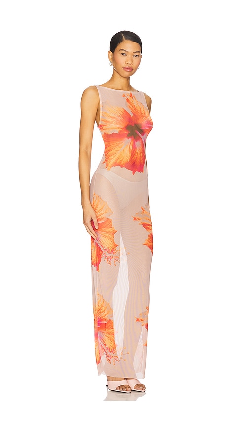 GOOD AMERICAN GAUZE MESH MAXI DRESS 