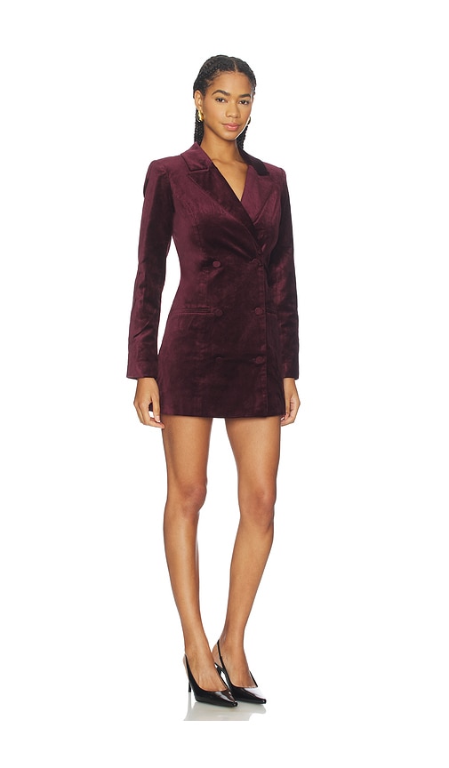 Good American Velvet Exec Dress Fig007 In Brown