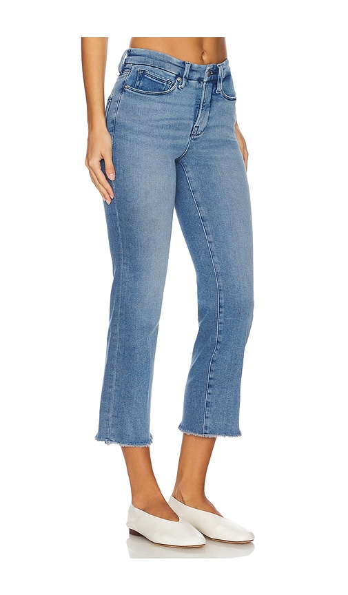  Good American Good Petite Straight Split Pockets Jeans In Denim-medium. Taglia 0. Also In 20, 22, 24. 