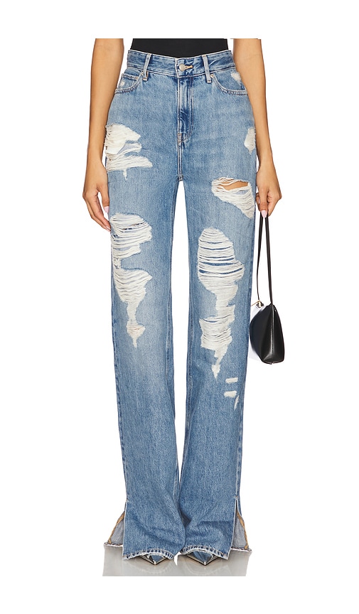 Khloe Shredded Jean in Blue. - size 16 (also in 18, 2, 22, 24) - Good American - Modalova