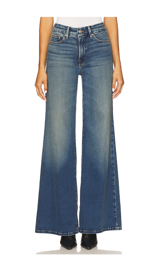 Good American Soft Tech Good Waist Palazzo Jeans In Blue