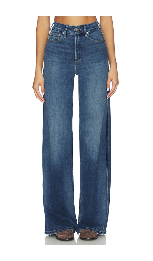 Good American Soft Tech Good Petite Skate Wide Jeans In Blue