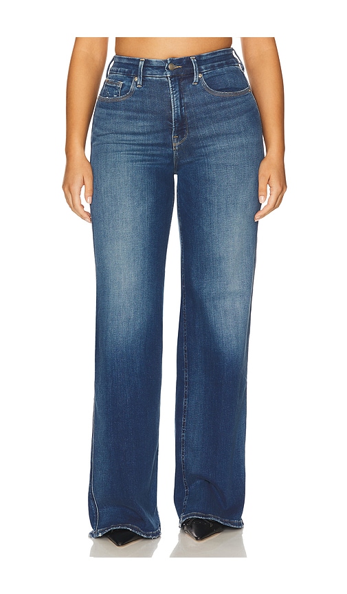 Good American Soft Tech Good Petite Skate Wide Jeans In Blue