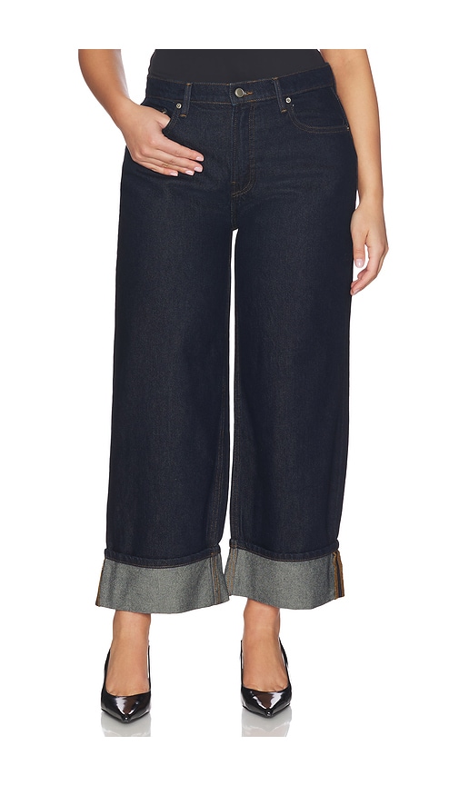  Good American Pierna Ancha Good Standard Baggy Cuffed En Color Azul Marino Talla 2  (también En 22, 4, 6, 8). 