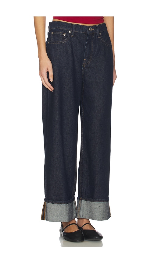  Good American Pierna Ancha Good Standard Baggy Cuffed En Color Azul Marino Talla 2  (también En 22, 4, 6, 8). 