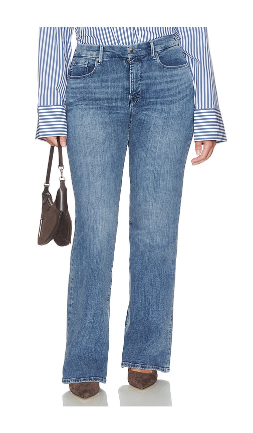  Good American Pantalon Flare Good Legs En Blue. Taille 0. Also En 10, 12, 14, 16, 18, 2, 20, 22, 24, 4, 6, 8. 
