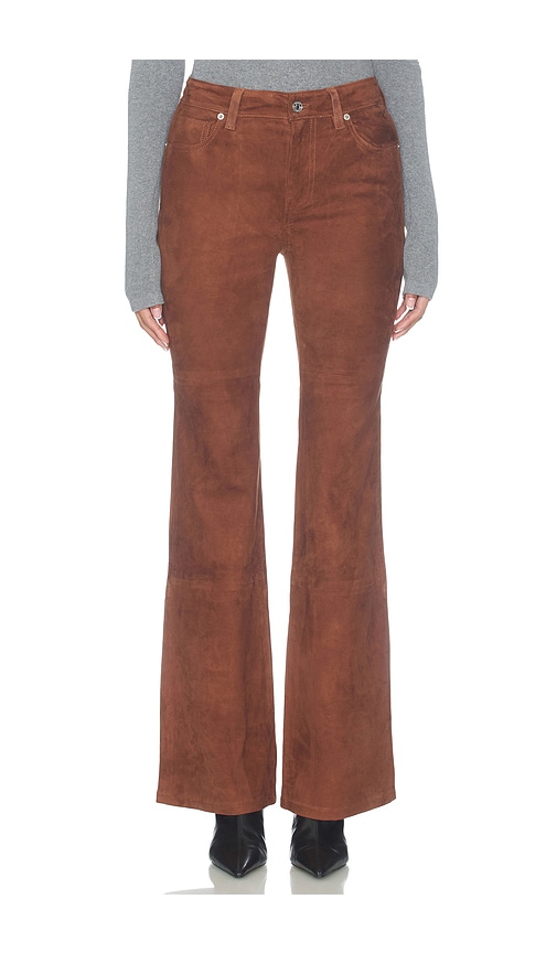 Good American Suede Good Legs Flare Jeans In Cafe Clay