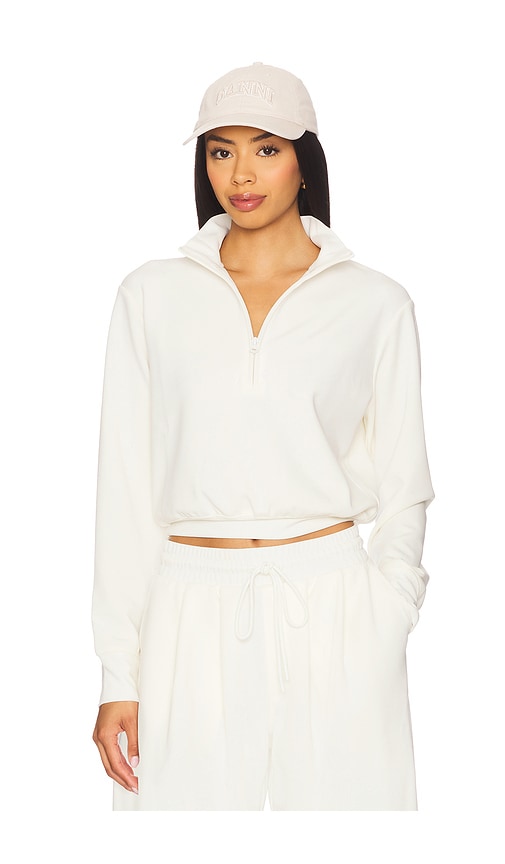 Good American Air Soft Scuba Half Zip Sweatshirt