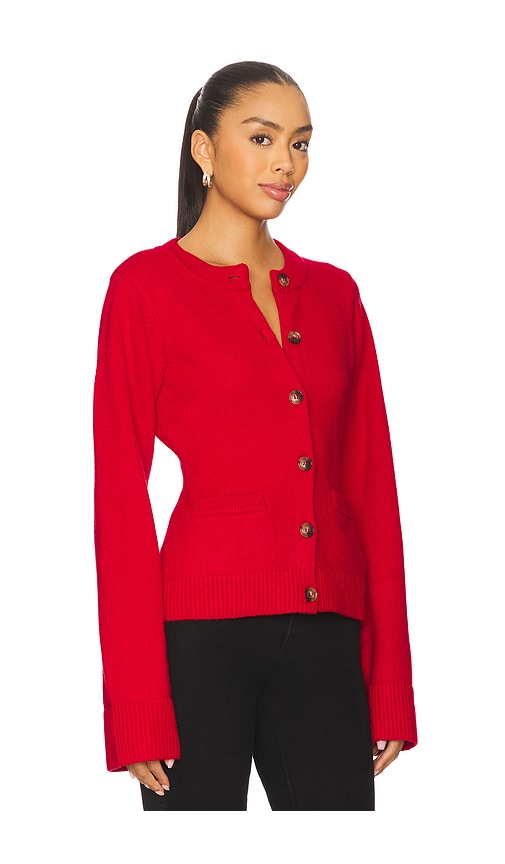 Good American Button Front Knit Cardigan Chili001 In Red