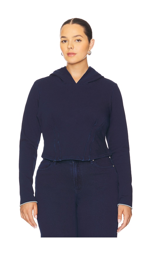 Good American Jeanius Corset Hoodie In Multi