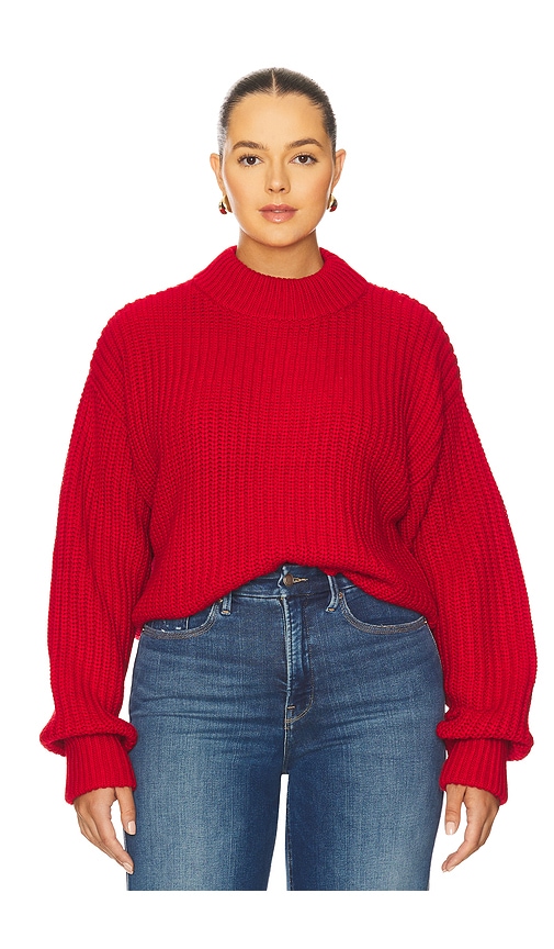 Good American Womens Chili001 Chunky Mock-neck Knitted Jumper In Red
