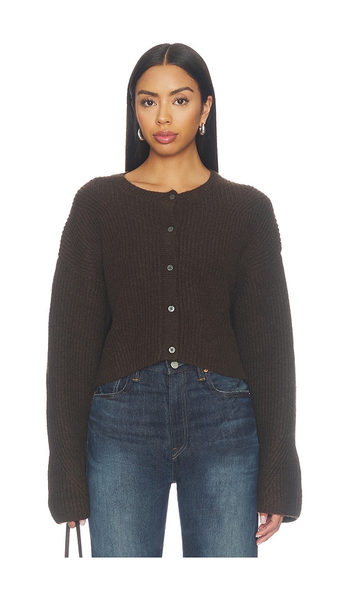 The Shrunken Cable Cardigan in Brown
