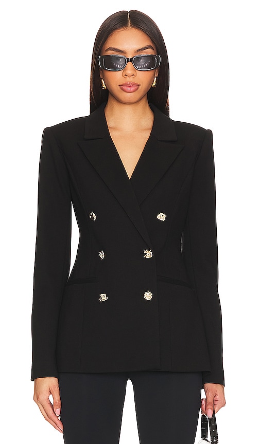 Good American Double Breasted Blazer in Black001 | REVOLVE