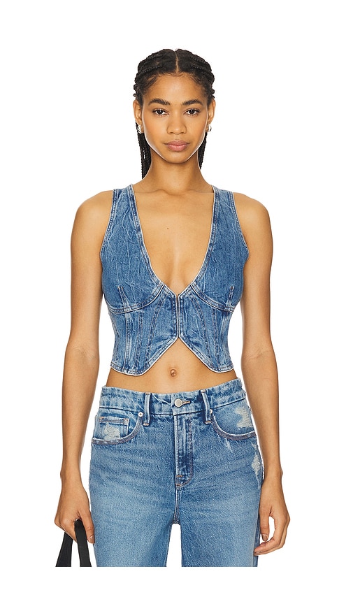 Good American Denim Vest In Indigo599