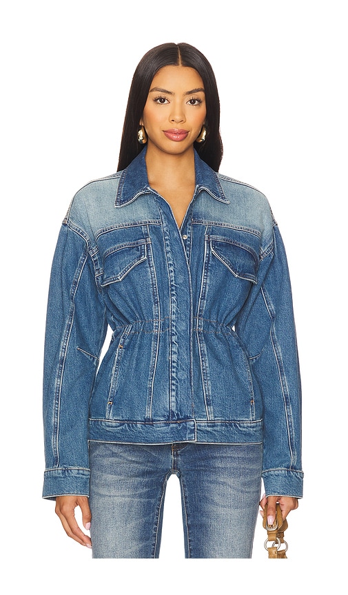 Barrel Sleeve Denim Jacket in Blue. - size M (also in S, XL/1X, XXL/2X, XXXL/3X, XXXXL/4X) - Good American - Modalova