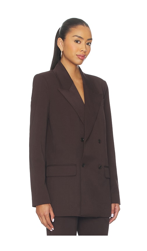  Good American Essential Suiting Oversized Blazer In Chocolate. Taglia Xs. Also In S, M, L, Xxxxl/4x. 