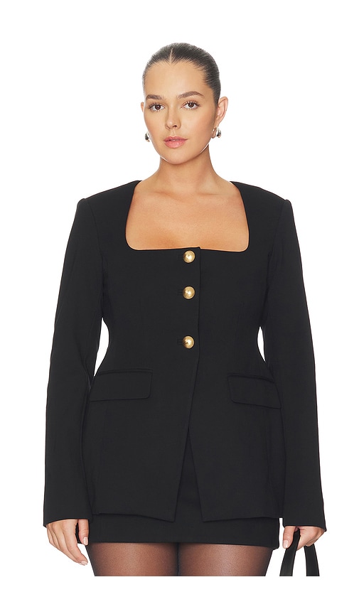 Good American Soft Stretch Ponte Sculpted Blazer In Black