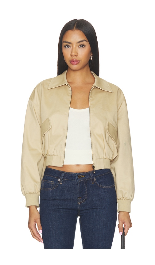 Good American BLOUSON BOMBER en Beige. Taille S. Also en XS, M, L, XL.