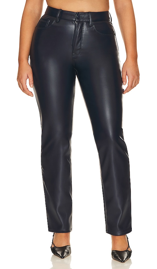 Shop Good American Better Than Leather Good Icon Pant In Blue