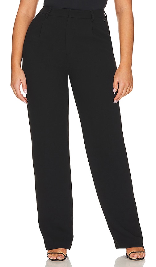 Shop Good American Luxe Suiting Column Trouser In Black001