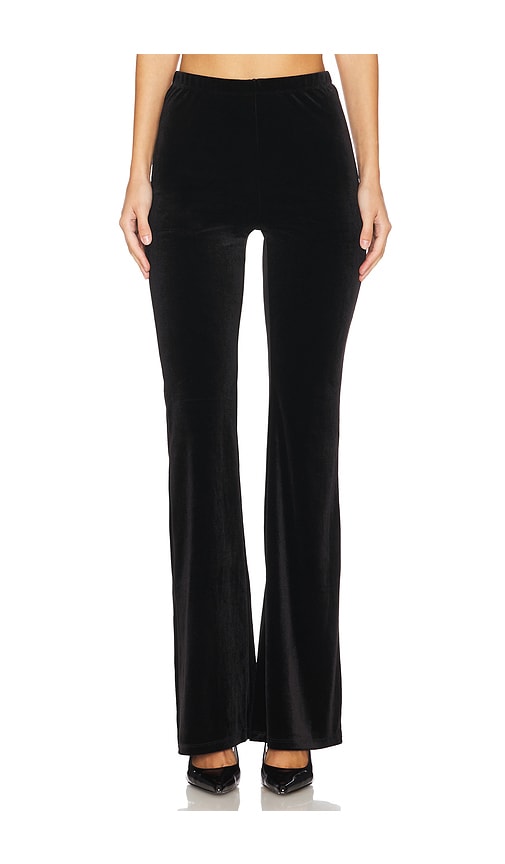 Shop Good American Velvet Flare Pant In Black