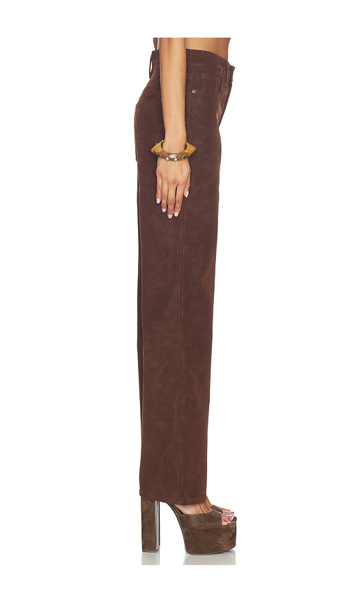  Good American Better Than Suede Good True Straight Pants In Chocolate. Size 00. Also In 0, 6, 10, 12. 