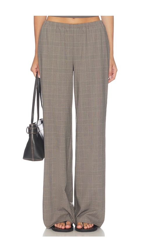 Good American The Pull On Trouser In Mini Plaid