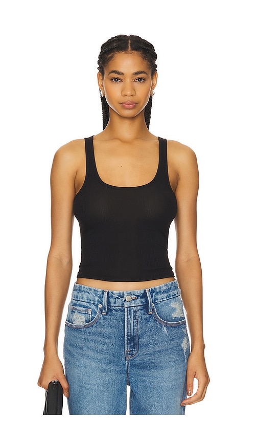 Good American Crop Cut Tank In Black001