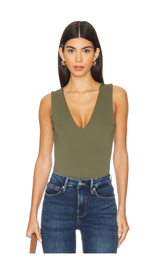 Shop Good American Scuba Deep V Tank Body In Olive