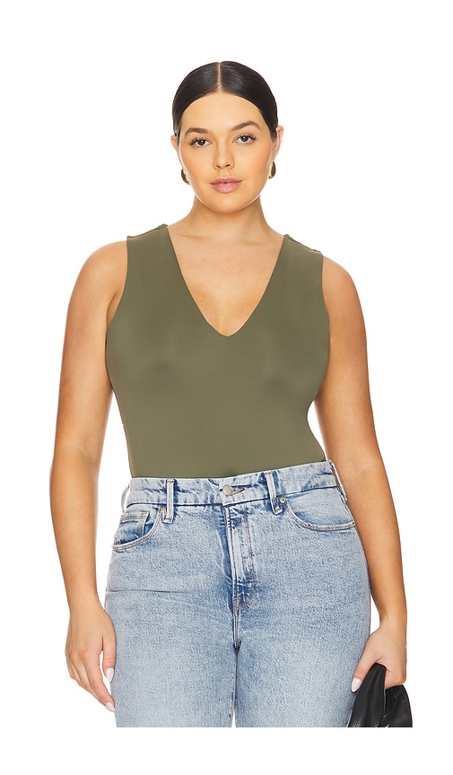 Shop Good American Scuba Deep V Tank Body In Olive