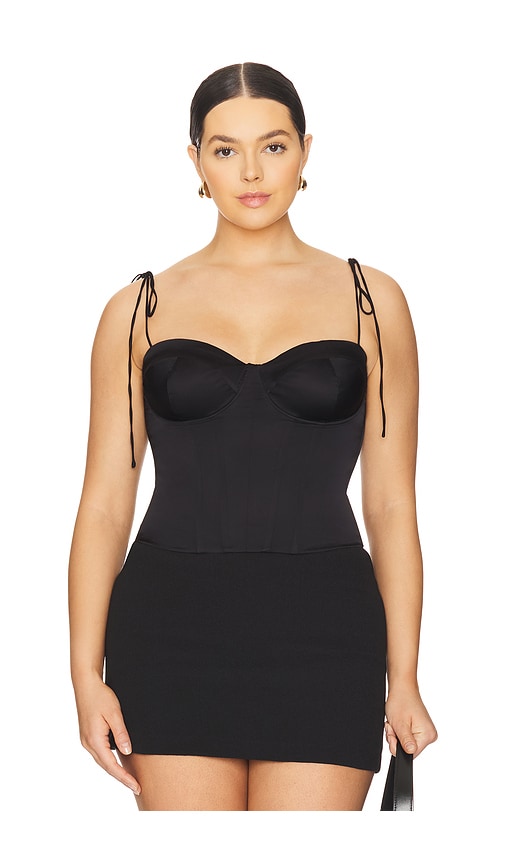 GOOD AMERICAN SATIN BUSTIER TOP